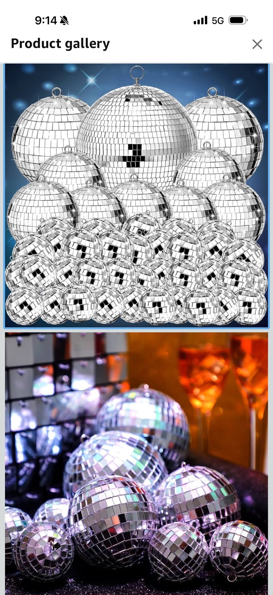 Funtery 100 Pcs Mirror Disco Balls Bulk Assorted Silver Hanging Disco Ball Decor for Home Wedding Birthday Dance Music 70 S Theme Party Christmas Tree