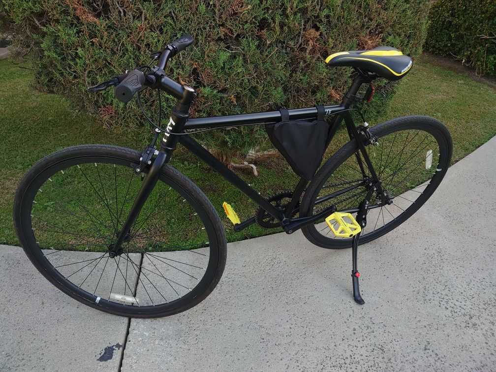 700c Black Yellow 6KU Fixie Bike Bicycle Street Exercise Kenda 2