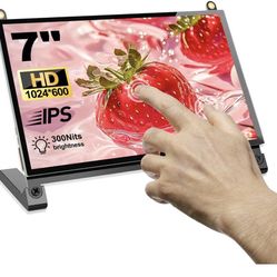 7 Inches Touchscreen Monitor, HD 1024×600 IPS LCD Capacitive Touch Screen Compatible with R Pi 4B/3B+/3B/2/1B+/Zero Ora Pi 5 Por/3 Plus/3B/4B Ban Pi a