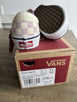 Vans Classic Slip-On Checkerboard Zephyr Pink. New in box, women’s size 5. Never worn. $40