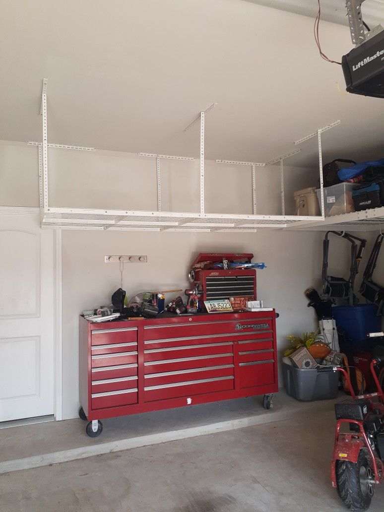 Garage Overhead / Shelving Installation. 