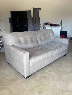 Gray Tufted Upholstered Sofa