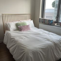 West Elm Brass Bed (Full Size) & Casper Mattress