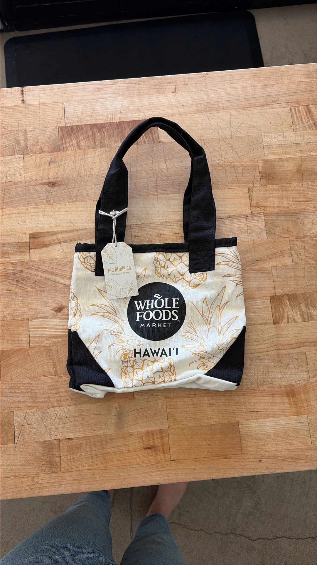 MINI Canvas Tote lunch bag Whole Foods Tag Aloha Co Kailua, HI NWT