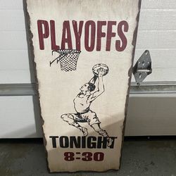 NBA Playoffs Vintage Basketball Wood Sign 