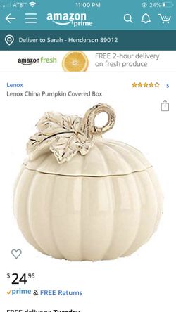 Lenox , Covered Pumpkin Box