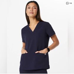 Figs Scrub Top Casma.  Size Small. Navy Color 