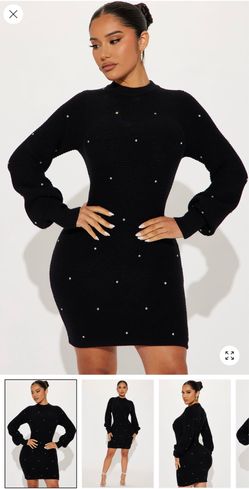 Fashion Nova Embellished Sweater Dress