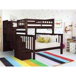 Twin Over Full Bunk Bed With Storage! Very Well Built. 