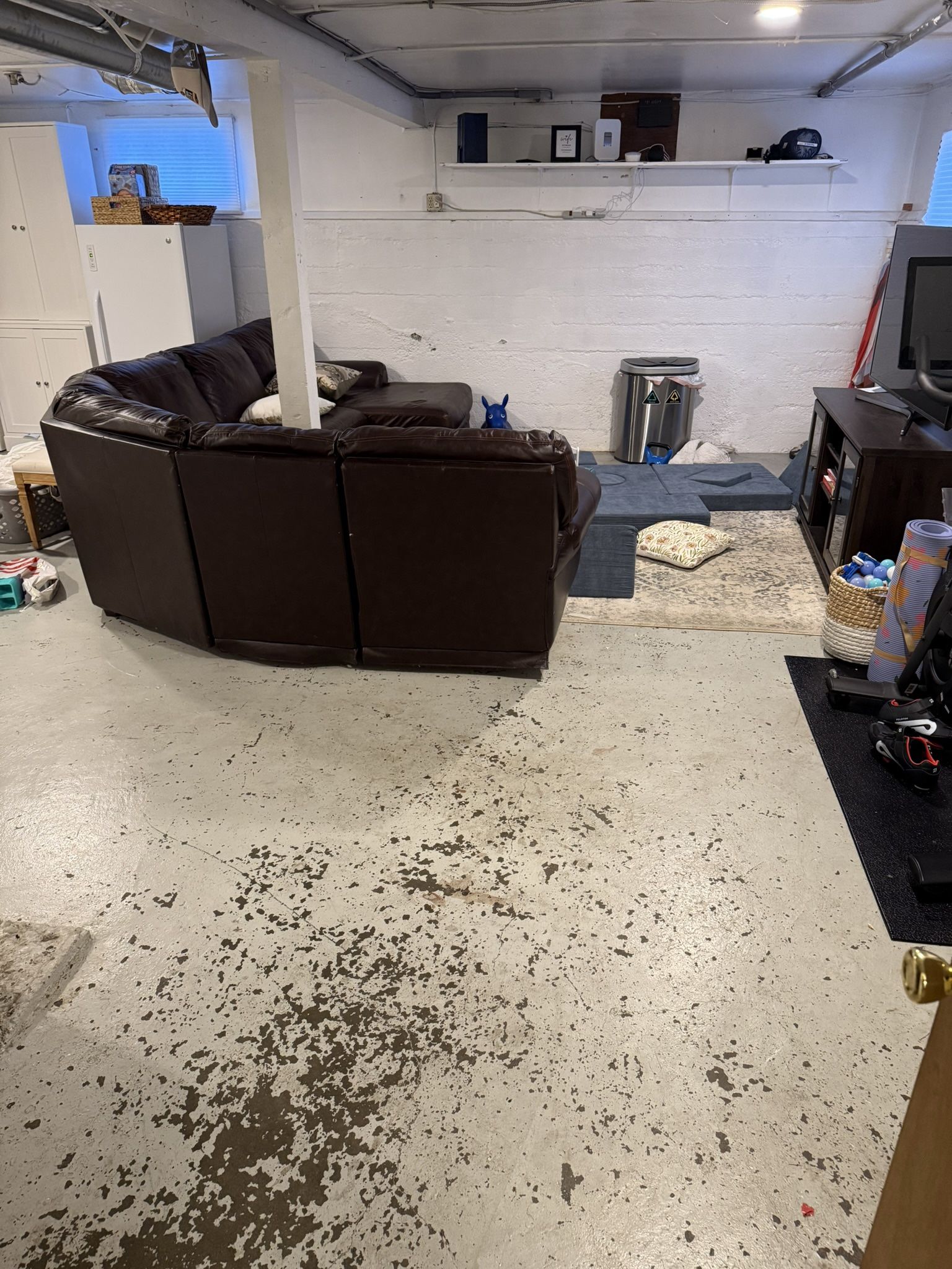 Large 4 Piece Leather Sectional Couch