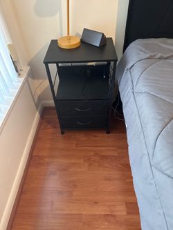 2 small black drawer nightstand