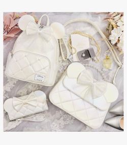 Loungefly Disney Minnie Mouse Iridescent Wedding Mini Backpack
