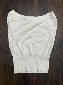 Cool White White Off Shoulder Knit Top