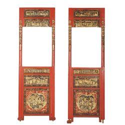 Chinese Antique Carved Gilt Wood Panels 