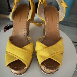 Dolce and Gabbana Wedge Heels, Sandalo Canvas