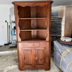 Solid Honey  Pine Corner Cabinet