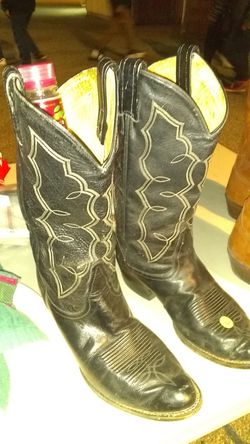 Black leather boots 8 EEE