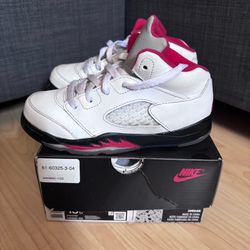 Toddler Air Jordan 5 Retro (TD) - Fire Red Silver Tongue 2020 - Size 10c - USED
