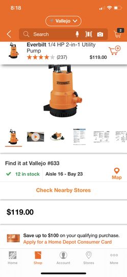 EVERBILT UTILITY PUMP BRAND NEW