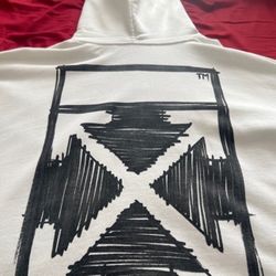 Offwhite Hoodie Black White Graffiti Arrows