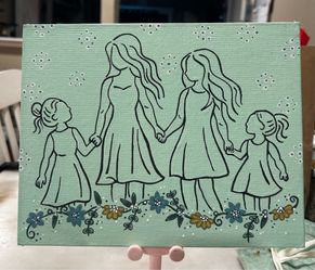 Small painting- mom and 3 girls