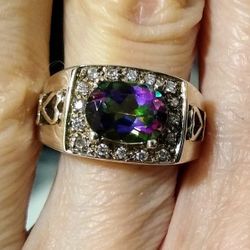 Gorgeous NEW Sterling Silver Alexandrite Colored Genuine Mystic Topaz Ring! 💍