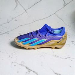 Adidas Messi League FG Soccer Cleats (Boys 4.5) - Blue / Gold / Light Blue