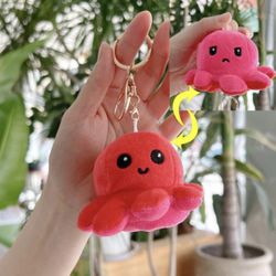 Reversible Octopus Plush Keychain