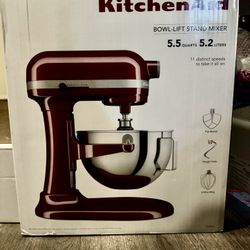 Brand New Red KitchenAid Bowl Mixer 5.5 quarts