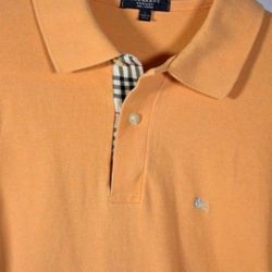 Burberry Orange Short Sleeved Men's Large Summer Shirt - Size Large .