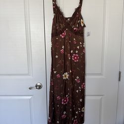 Old Navy Brown Floral Dress w/cut out back size large