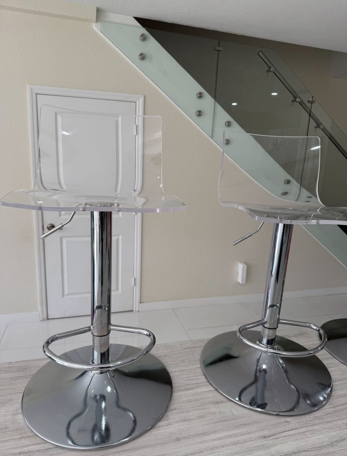 Two Acrylic Bar Stools