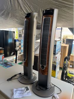Lasko 42" Wind Curve 3-Speed Oscillating Remote Controlled Tower Fan with lonizer,