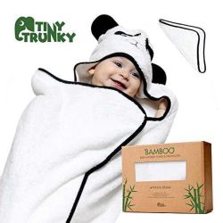 Panda Hooded Baby Towel Large Soft Hypoallergenic Bamboo Fabric 39"x28"