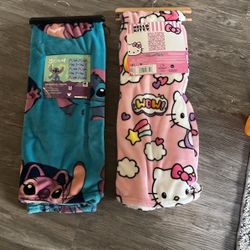 Hello Kitty And Stitch Blankets babies