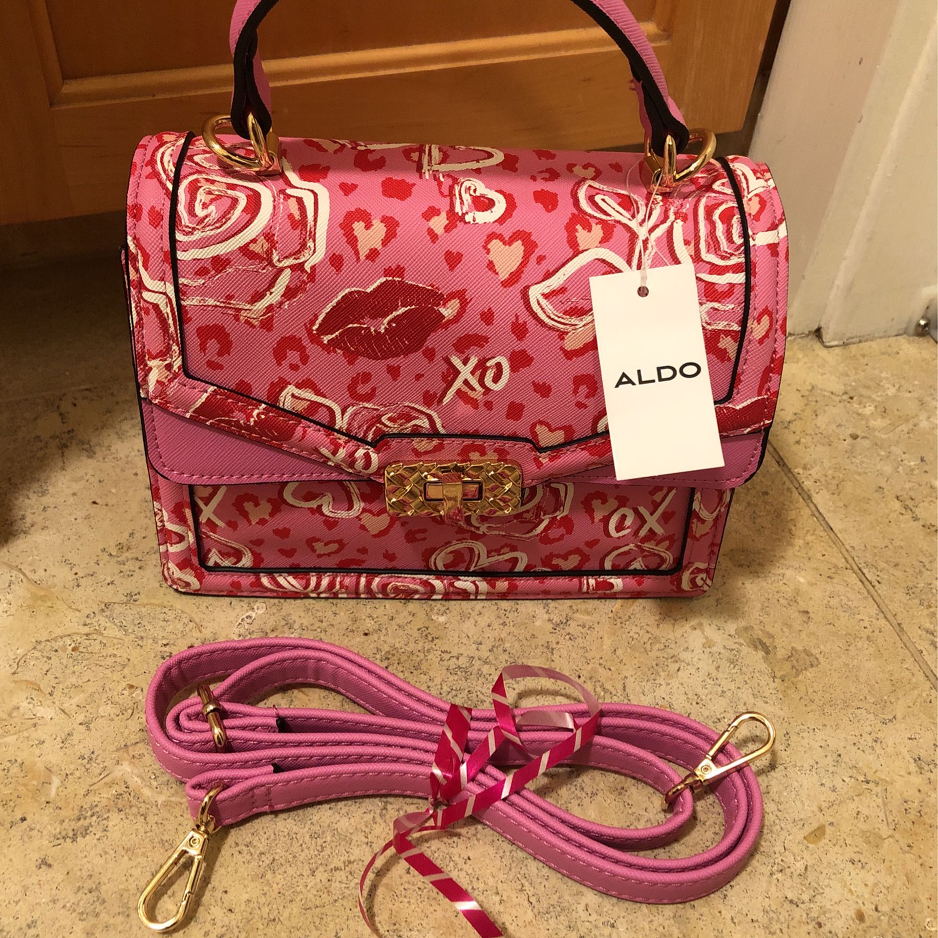 ALDO Pink Hearts Bag $15