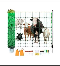 New Open Box VEVOR 42" H X 164' L Electric Fence Netting With Posts & Double-Spiked Stakes