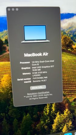 Late 2018 13” MacBook Air with Retina Display 120GB 8GB