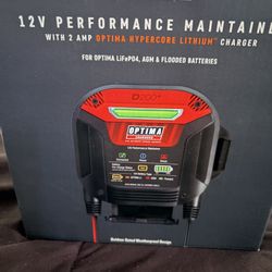 BRAND NEW OPTIMA 12V PERFORMANCE MAINTAINER WITH 2 AMP OPTIMA HYPERCORE LITHIUM CHARGER