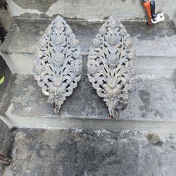 Antique  Dutch  Floral Repousse  Wall Sconce