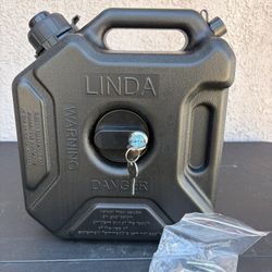 Black 5L Fuel Tank Spare Gas Container W/ Lock