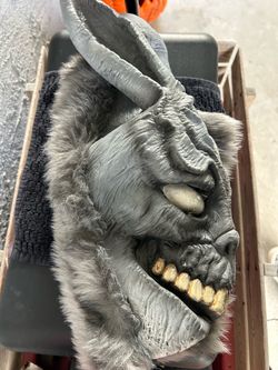 Donnie Darko Frank the Bunny Latex Mask with Fur Neck
