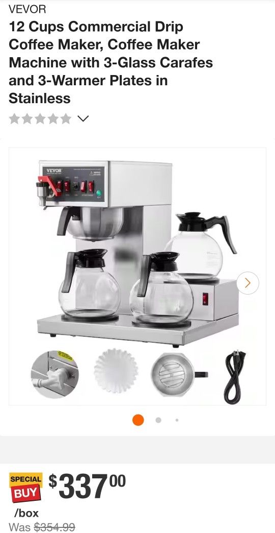 Commercial Coffee Maker With 3 Warmers