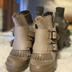 Hunter Platform Moccasin Ankle Boots W6