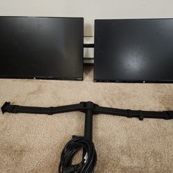 Two 27" HP Monitors w/ Monitor Arm