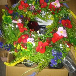 Colorful Artificial Flower Wreath