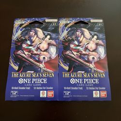 One Piece TCG Sleeved Booster Packs (The Azure Sea’s Seven, OP-14, Two Avaialble)