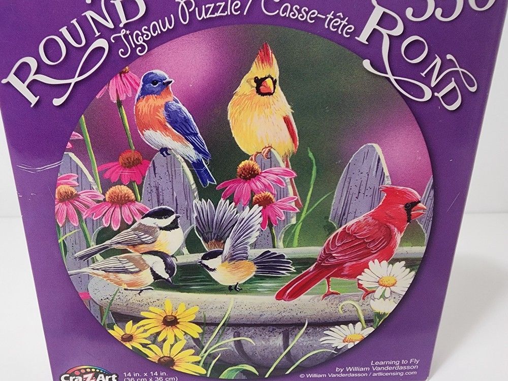 350-piece Round Jigsaw Puzzle titled Learning to Fly
