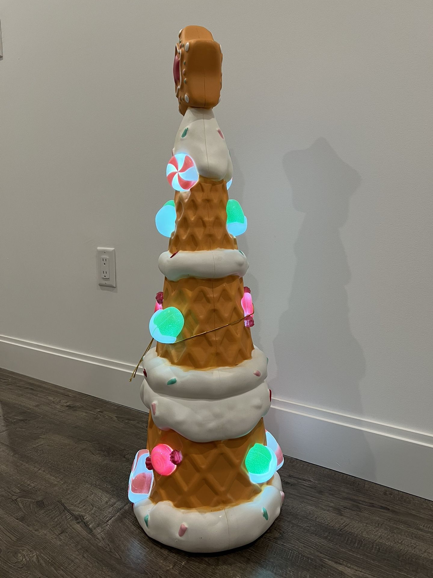36” Holiday Gingerbread Waffle Cone Tree
