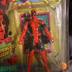 1990’s X-Men X-Force Deadpool Toy Biz Action Figure W/ Trading Card NM